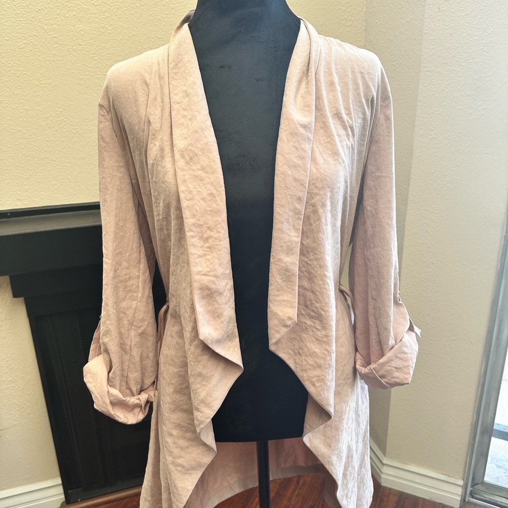Light Pink Open Front Cardigan